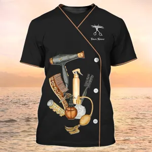 Hairdresser Uniform Hairstylist Custom Tshirt Hairdresser Tools Shirts [Non Workwear]
