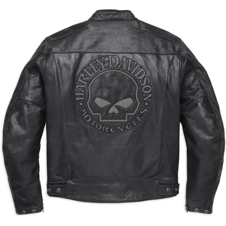 Harley-Davidson® Men's Skull Reflective Leather Jacket