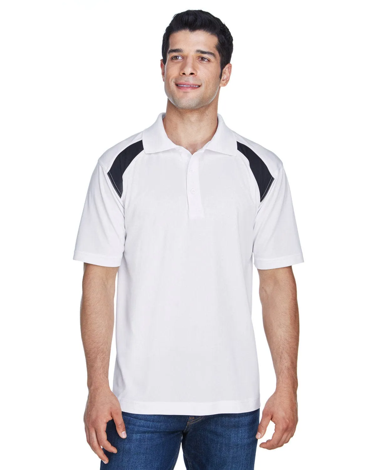 Harriton Polytech Colorblock Polo Shirt