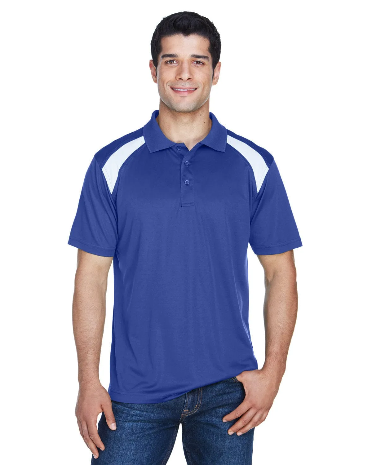 Harriton Polytech Colorblock Polo Shirt