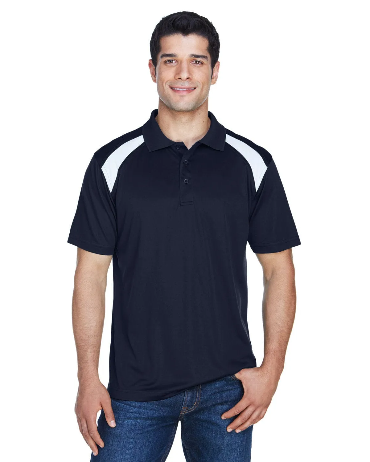 Harriton Polytech Colorblock Polo Shirt