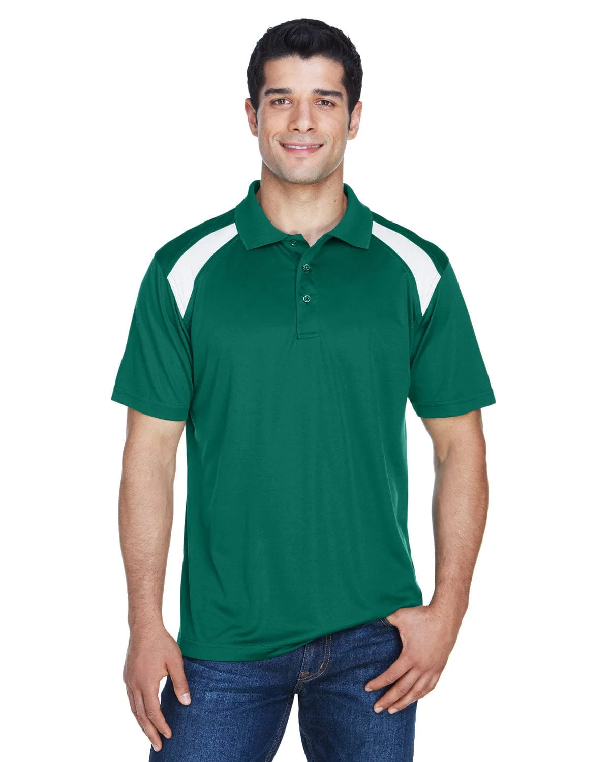 Harriton Polytech Colorblock Polo Shirt