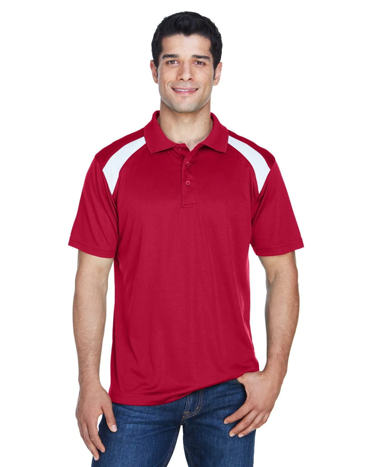 Harriton Polytech Colorblock Polo Shirt