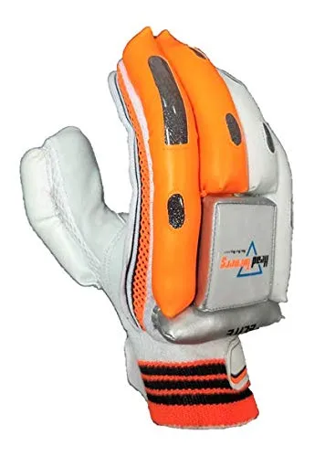 HeadTurners Cricket Batting Gloves Right Hand - Elite (Orange) (Boys)