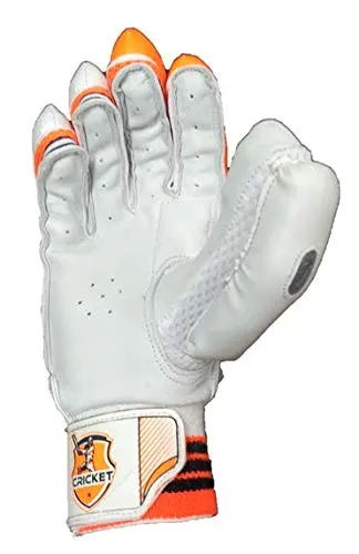 HeadTurners Cricket Batting Gloves Right Hand - Elite (Orange) (Boys)