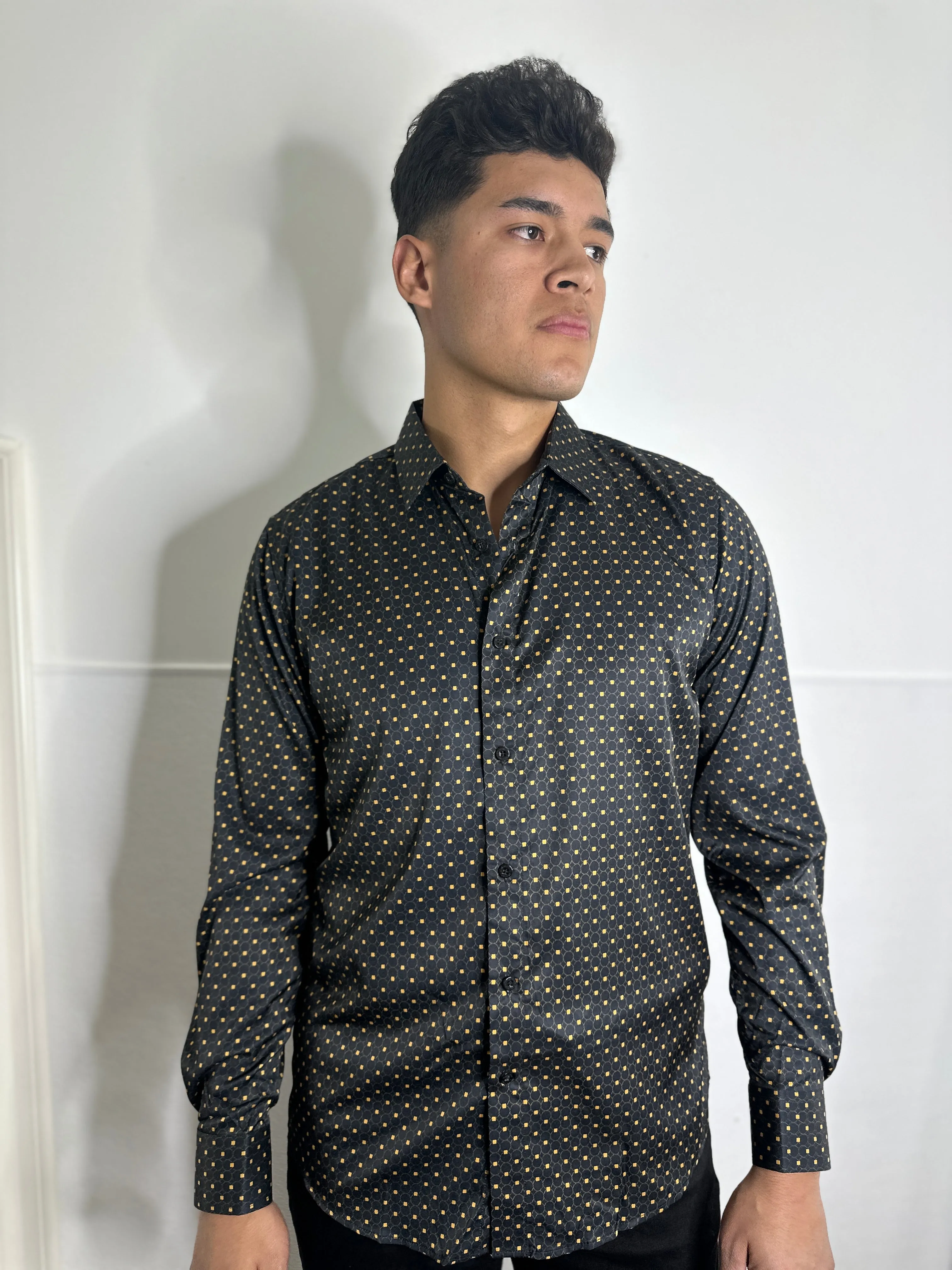 Humberto Moderno Black Print Shirt