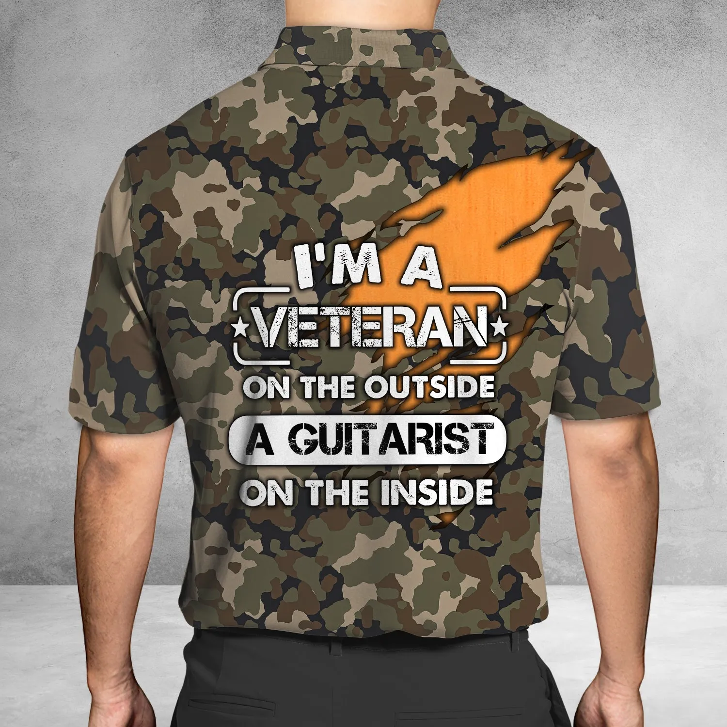 I'm A Veteran And A Guitarist - Personalized Name 3D Polo Shirt - Loop - Nt168 - Ct143