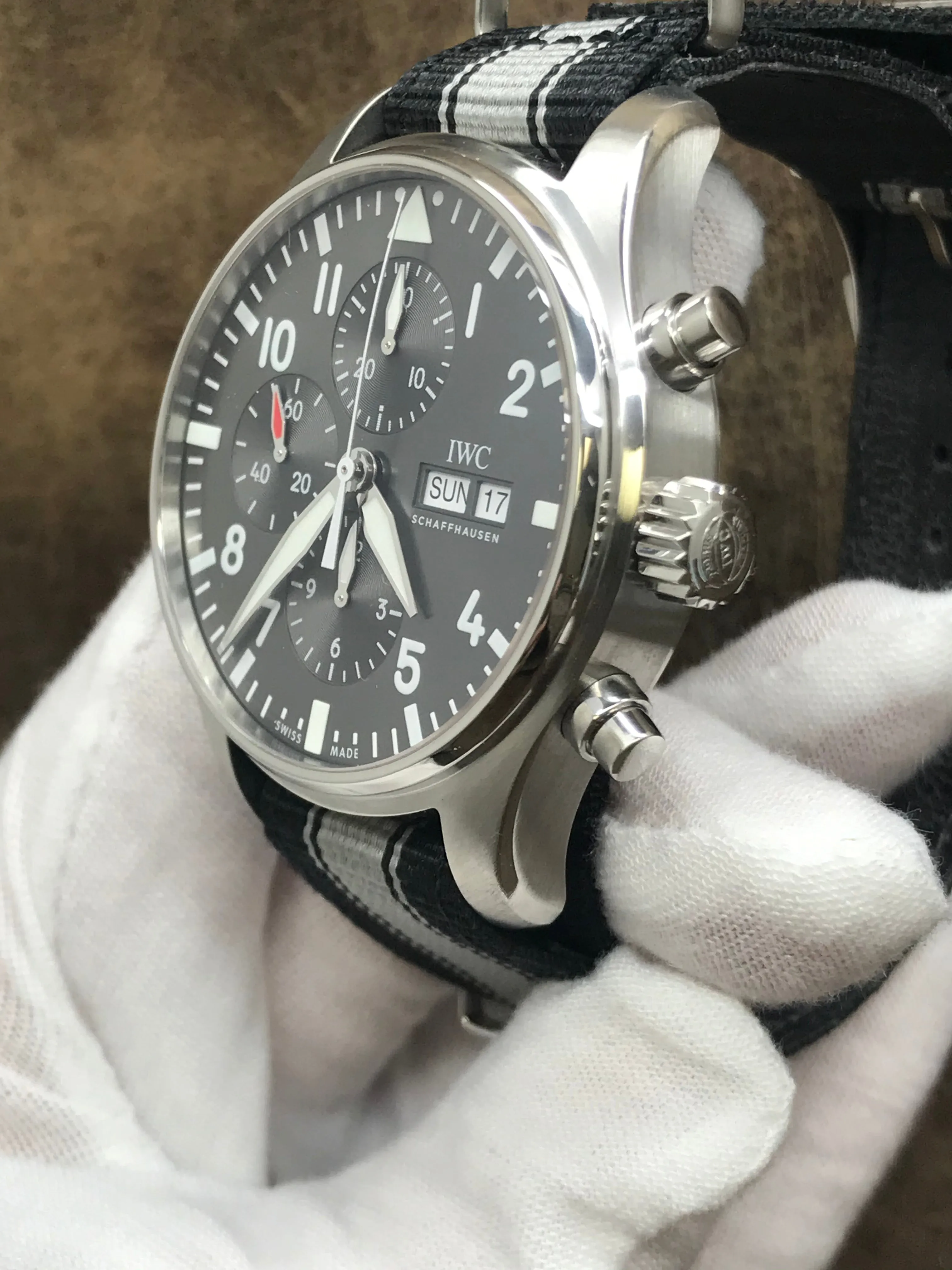 IWC Pilots Spitfire Chronograph IW377719 Rhodium Dial Automatic Men's Watch