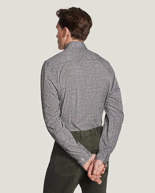 JACK VICTOR | Irvine Geometric Sport Shirt | Brown
