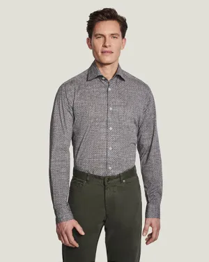 JACK VICTOR | Irvine Geometric Sport Shirt | Brown