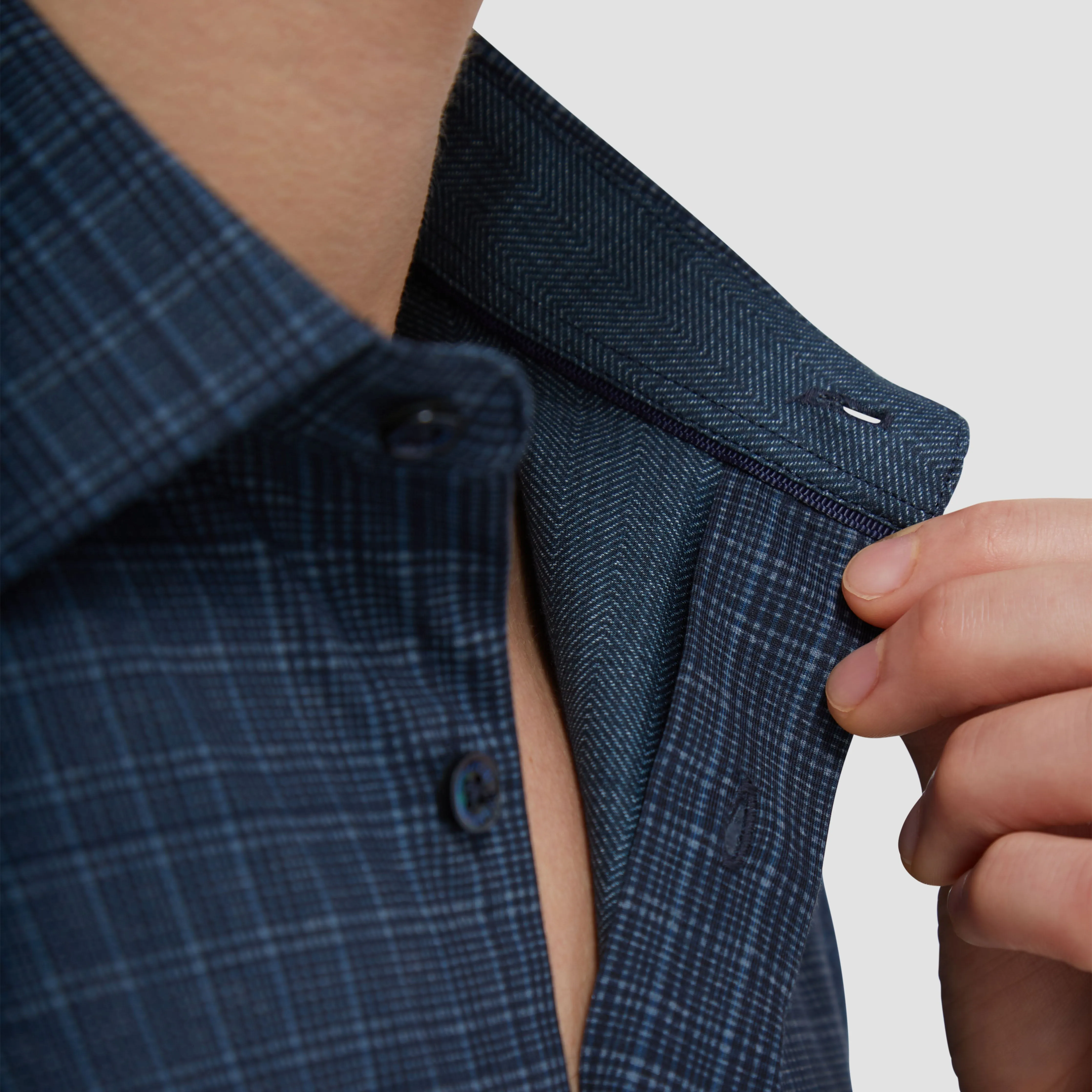 Jimmy Double Sided Plaid/Herringbone OoohCotton Shirt