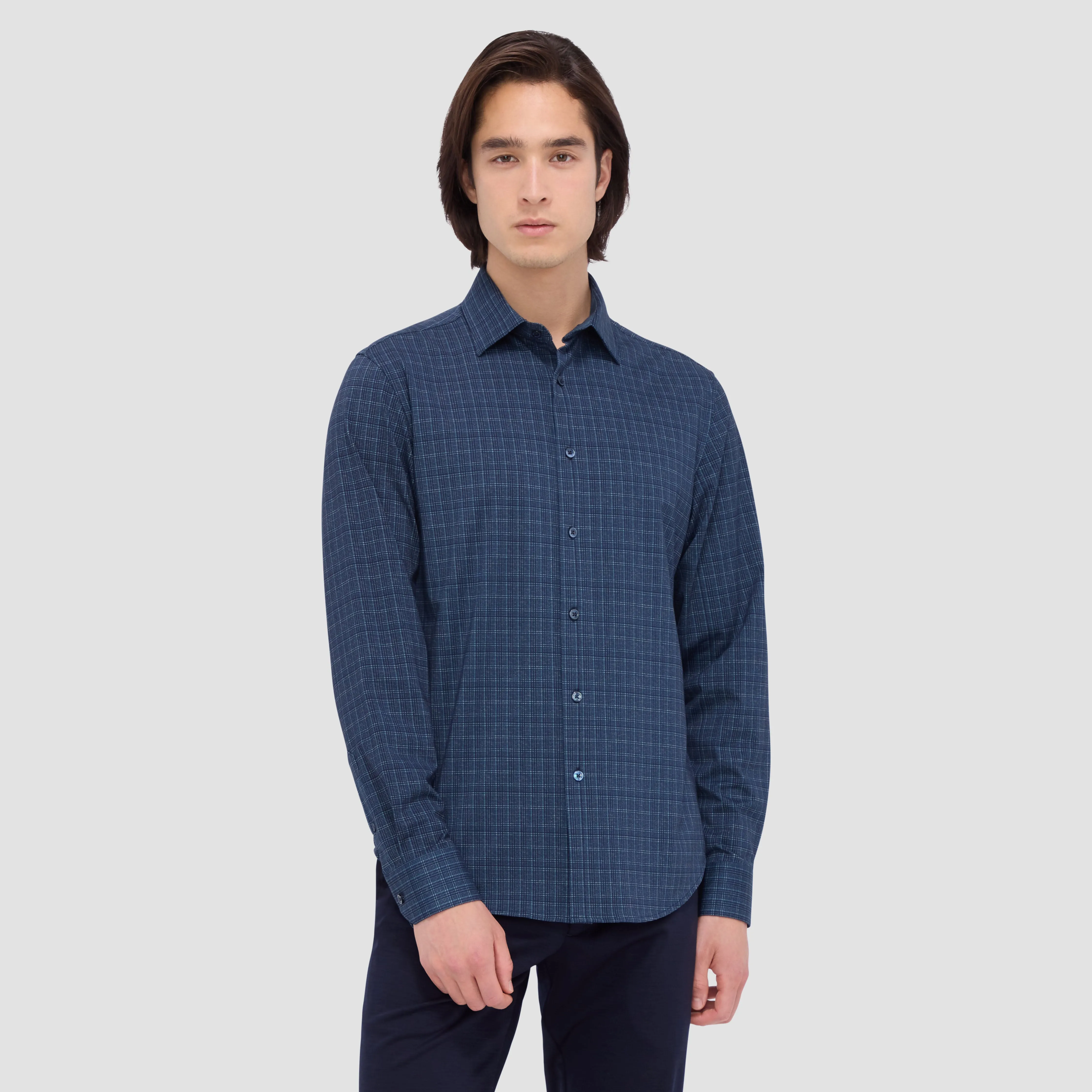 Jimmy Double Sided Plaid/Herringbone OoohCotton Shirt