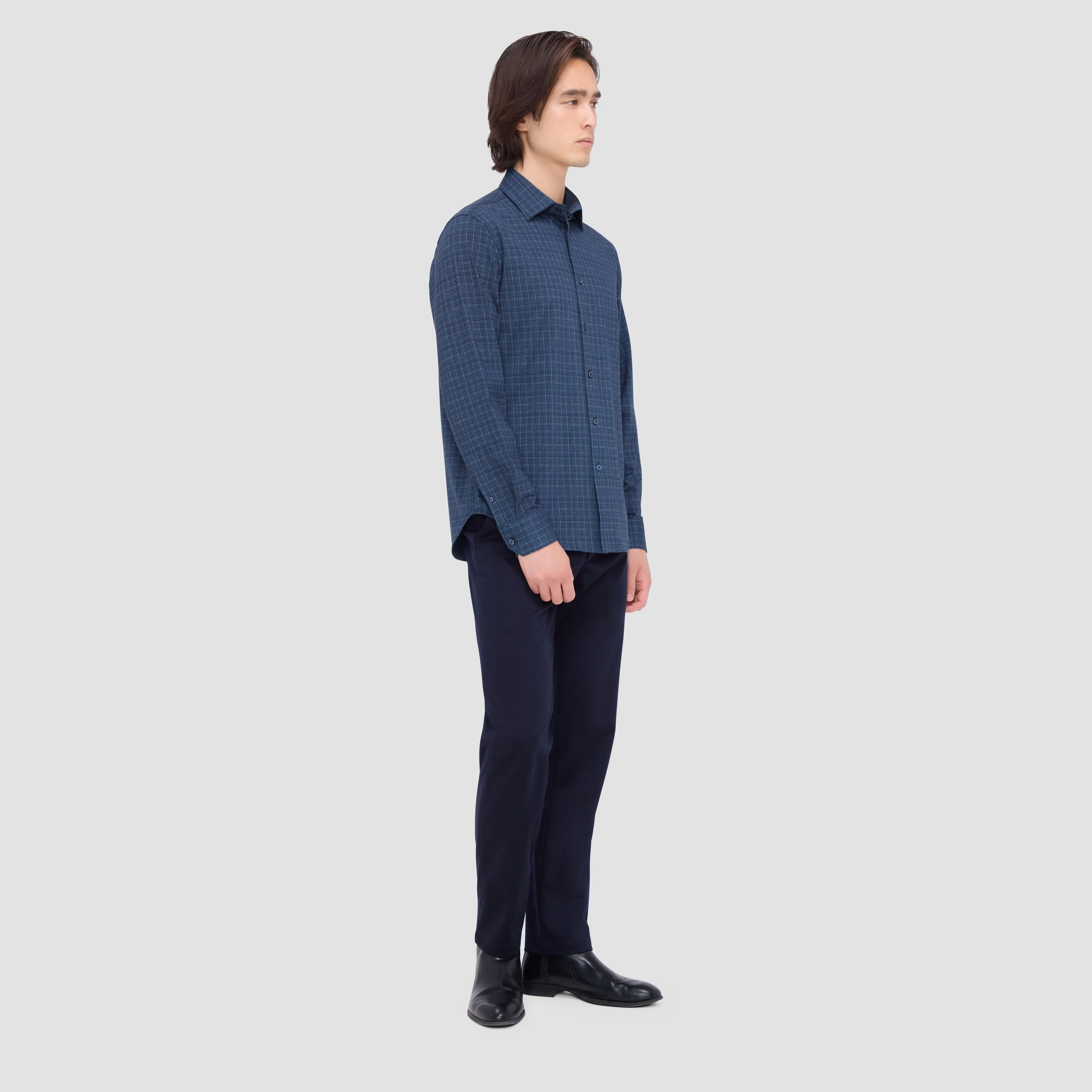 Jimmy Double Sided Plaid/Herringbone OoohCotton Shirt