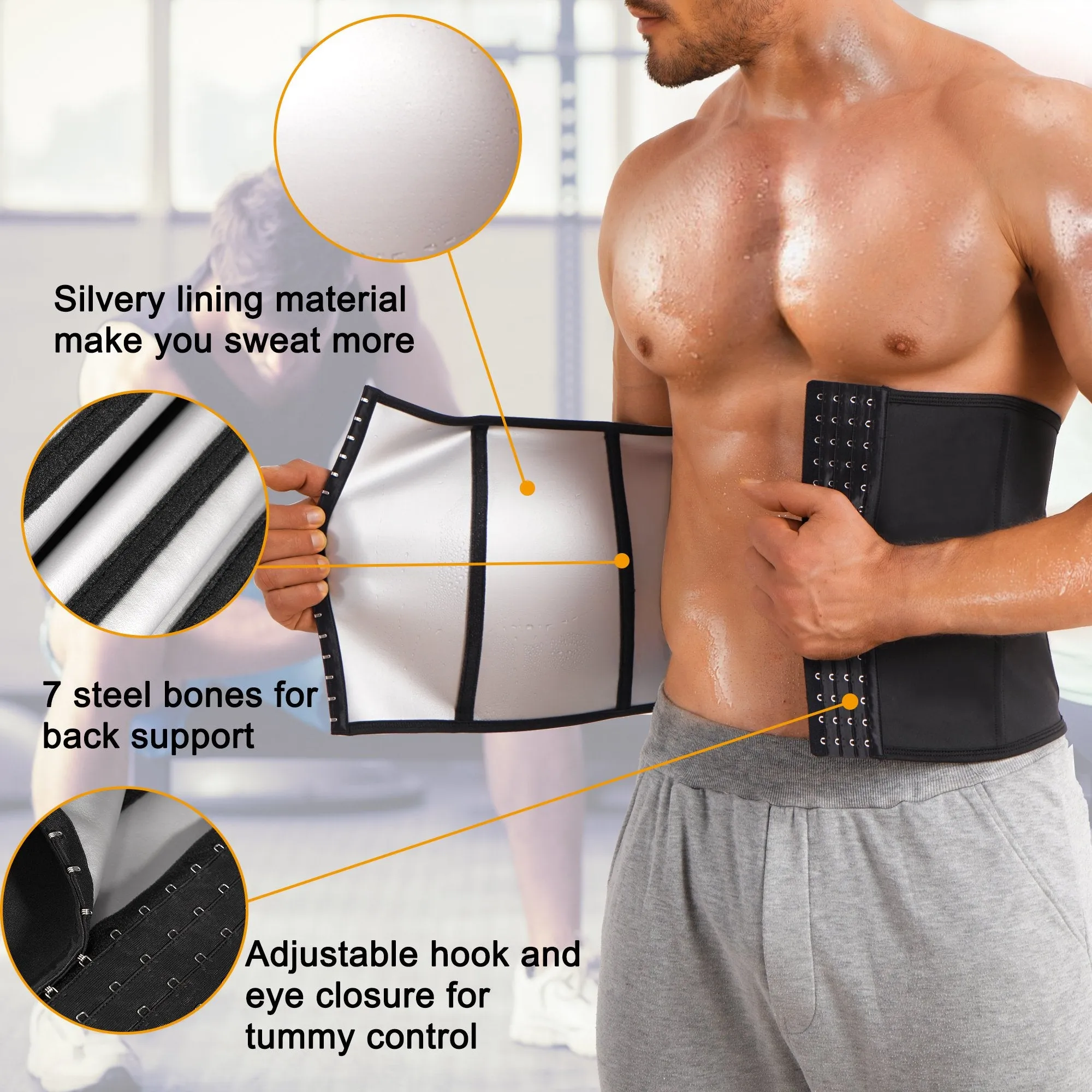 Junlan Sweat Silver Layer Fat Burning Waist Trainer