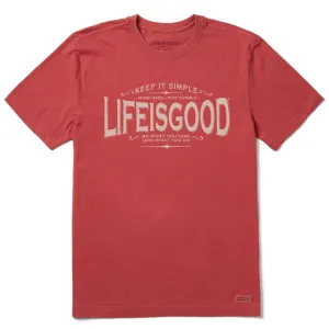 Life Is Good Men's Tee, Faded Red (Size M)