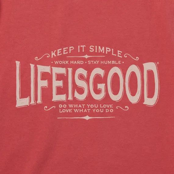 Life Is Good Men's Tee, Faded Red (Size M)