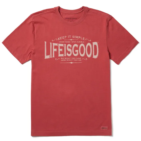 Life Is Good Men's Tee, Faded Red (Size M)