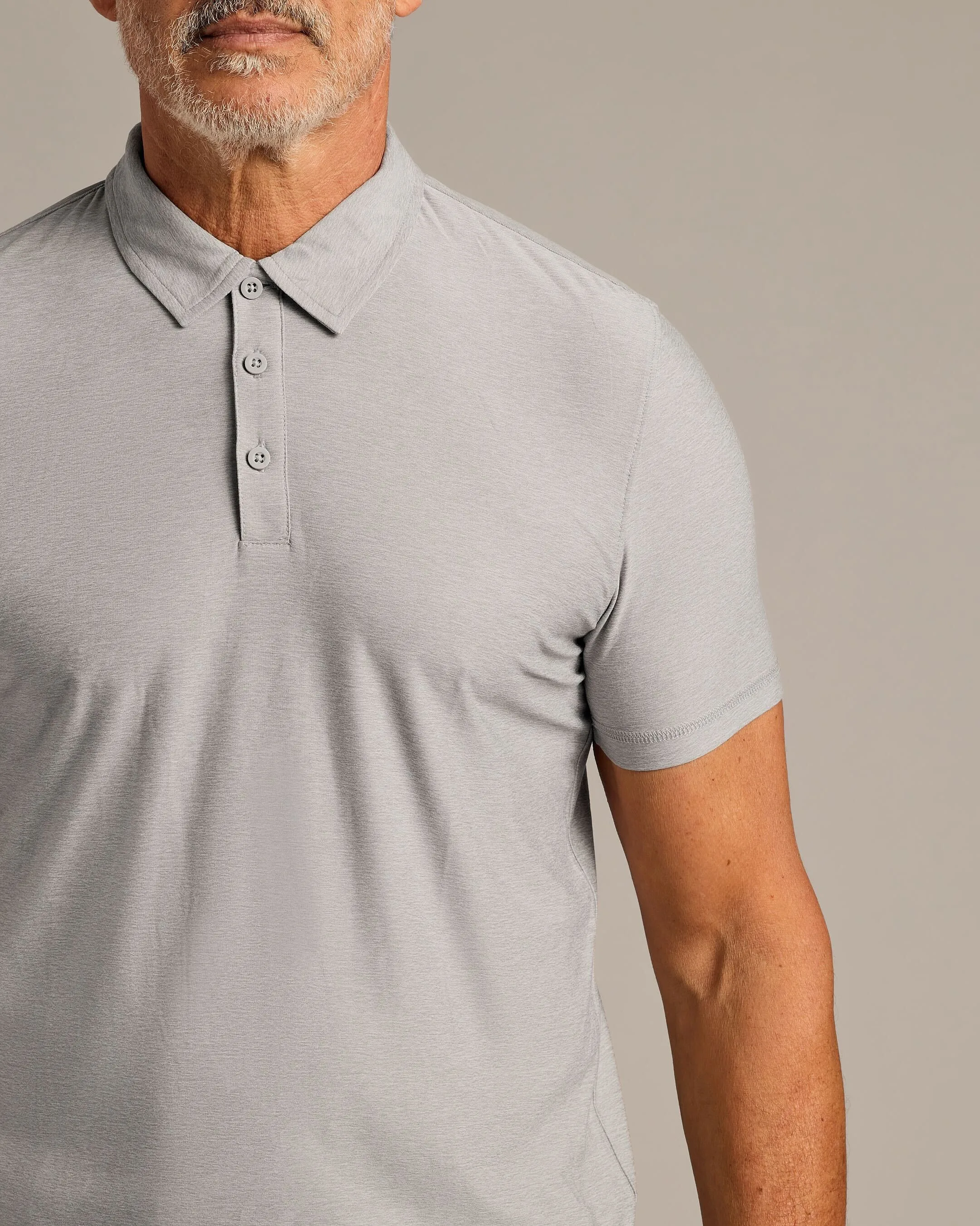 Light Heather Gray Active Polo 2.0