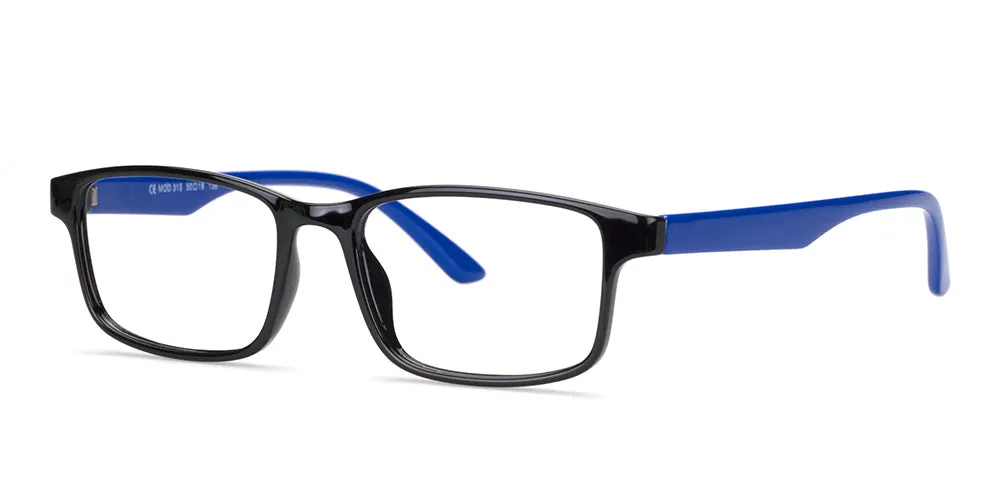 Loris Men's Unbreakable Bendable Rectangular TR90 Eyeglasses, M-313