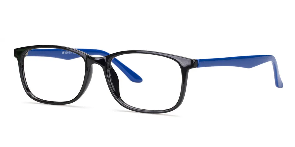 Loris Men's Unbreakable Bendable Rectangular TR90 Eyeglasses, M-314