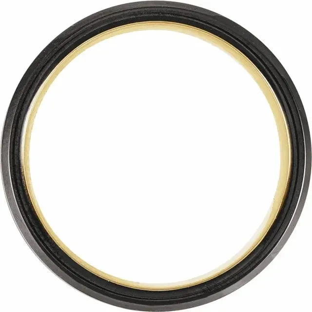 Men's 18kt Yellow Gold and Black PVD Grooved Tungsten Band - Special Order