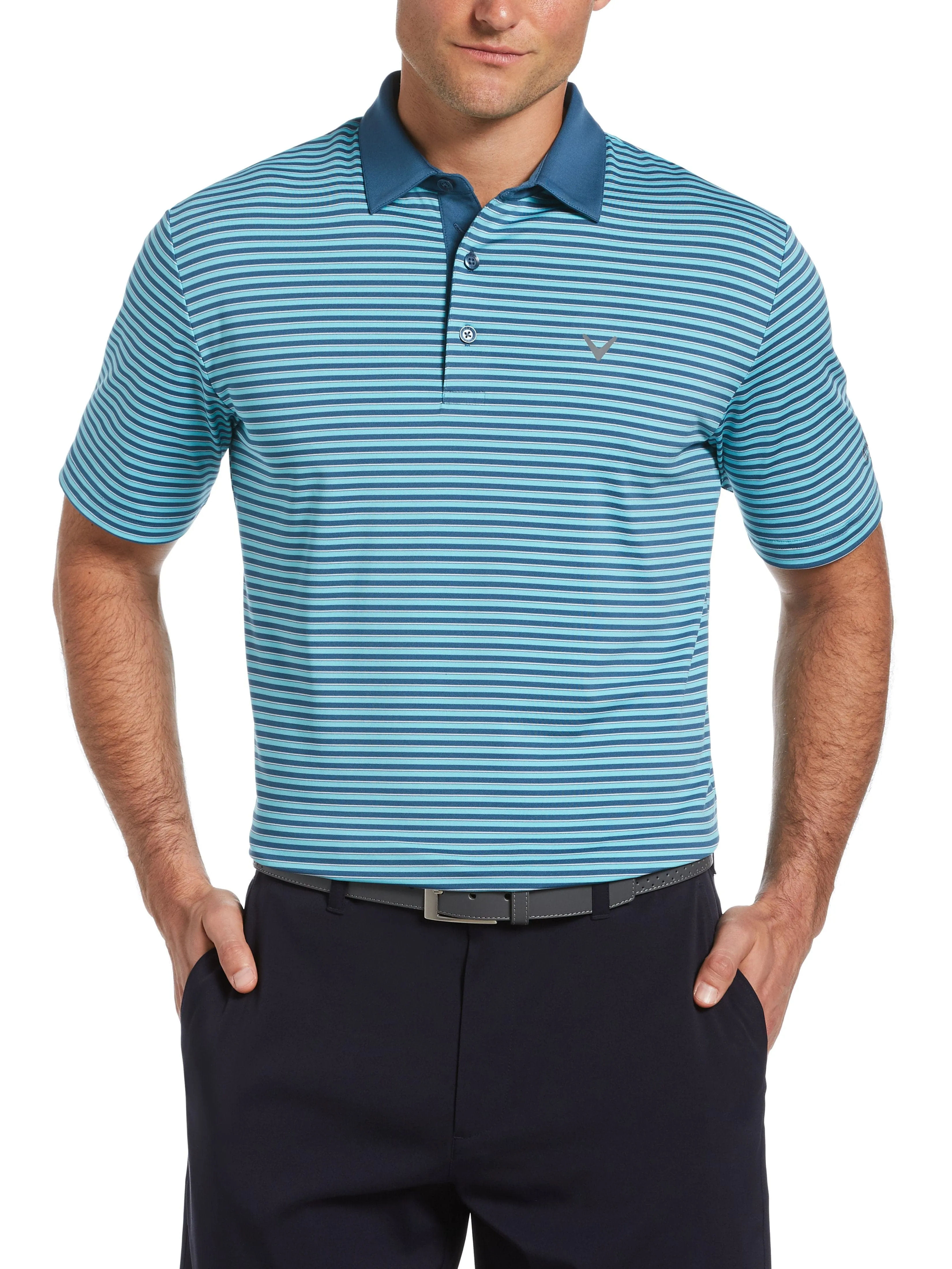 Mens 3-Color Stripe Polo