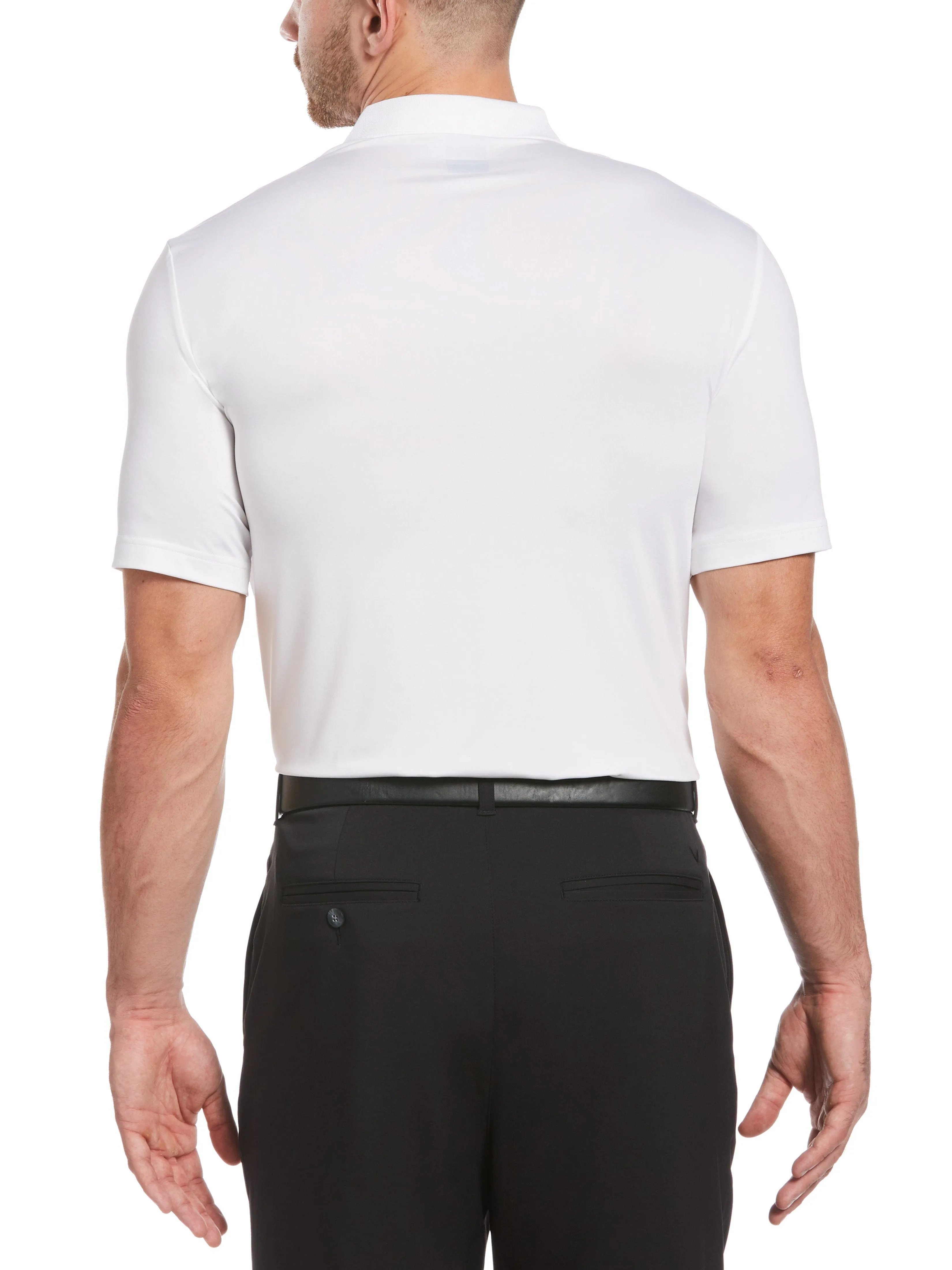 Mens Bold Block Chest Print Polo