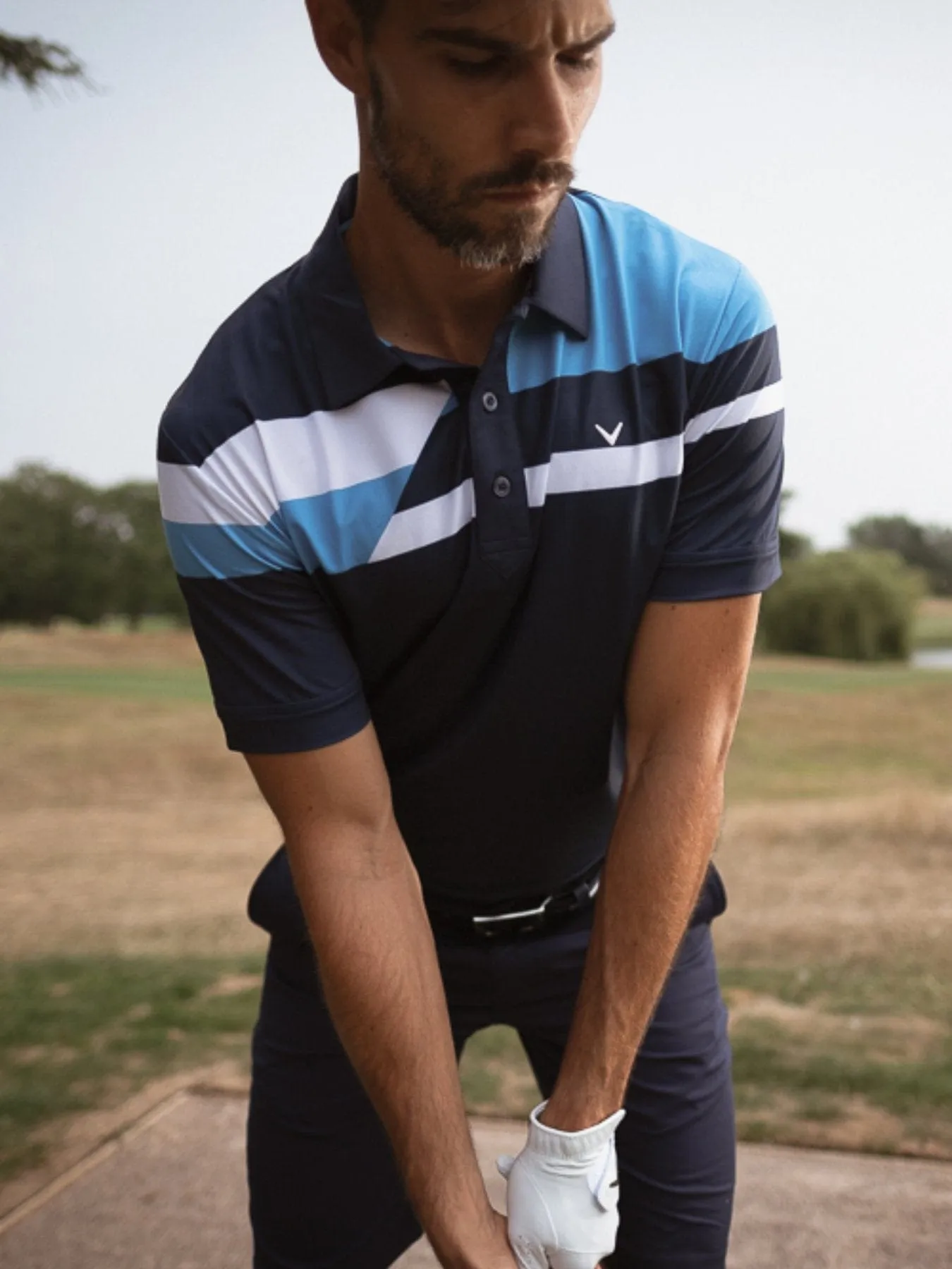 Mens Callaway X Stacked Color Block Polo