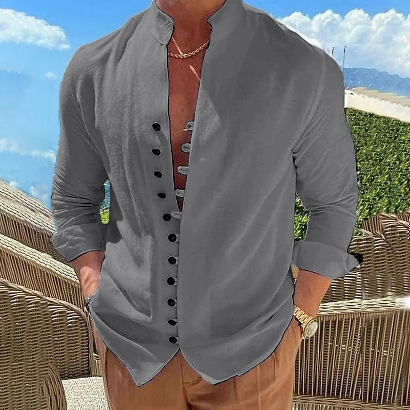 Men's Casual Loose Long Sleeve Shirt