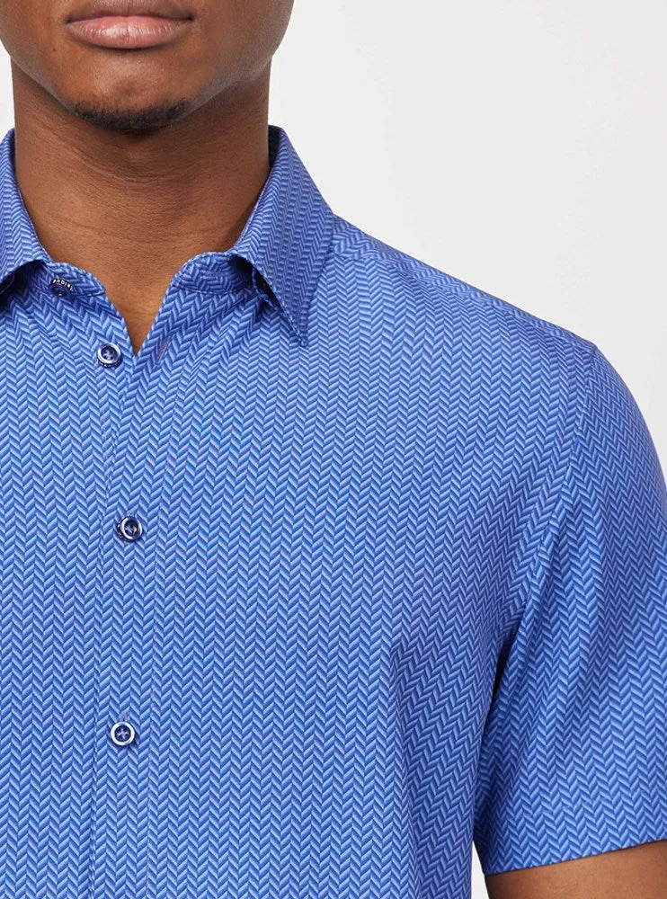 Men's casual short sleeve stretch shirt