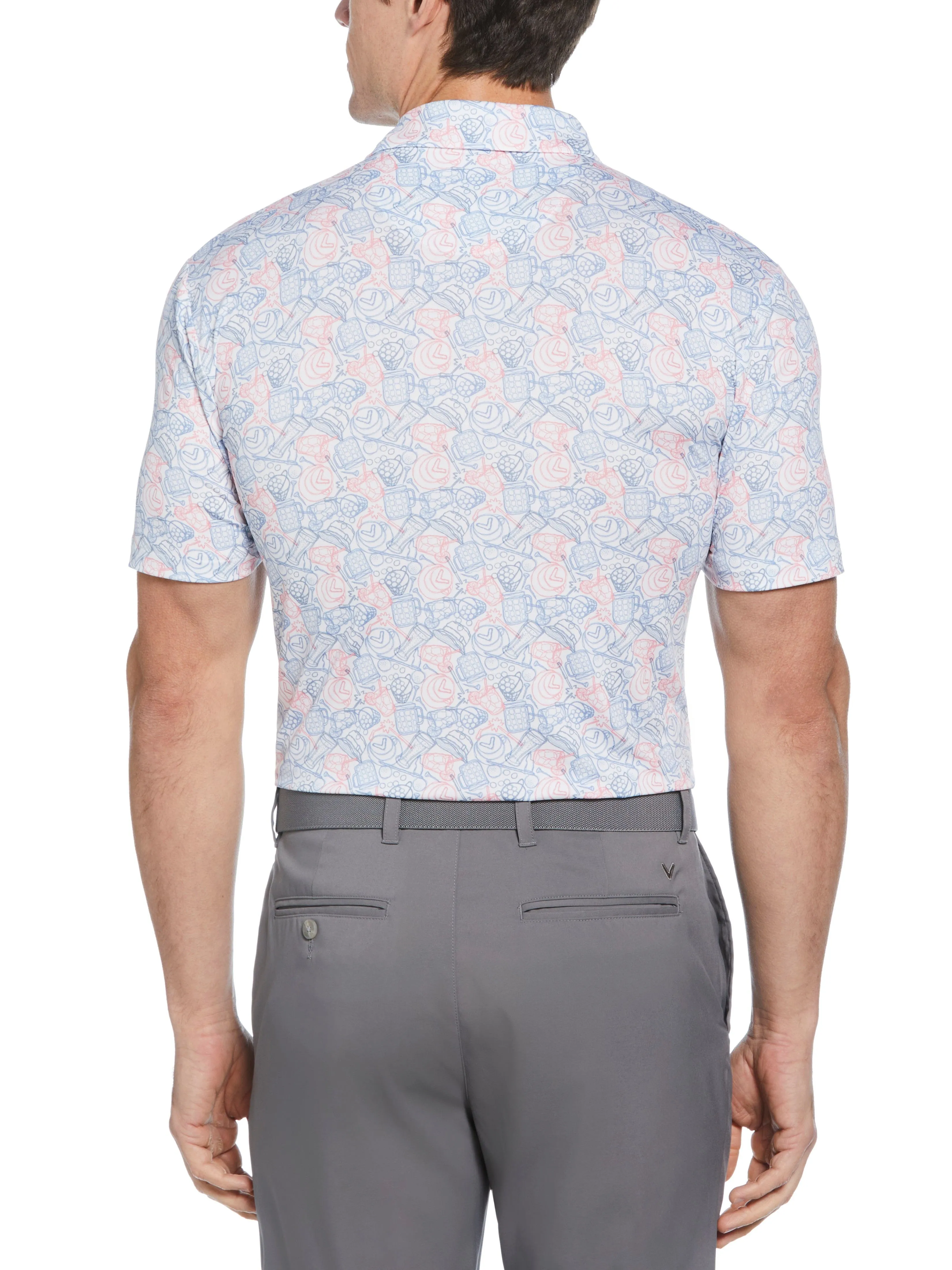 Mens Day On The Course Print Polo