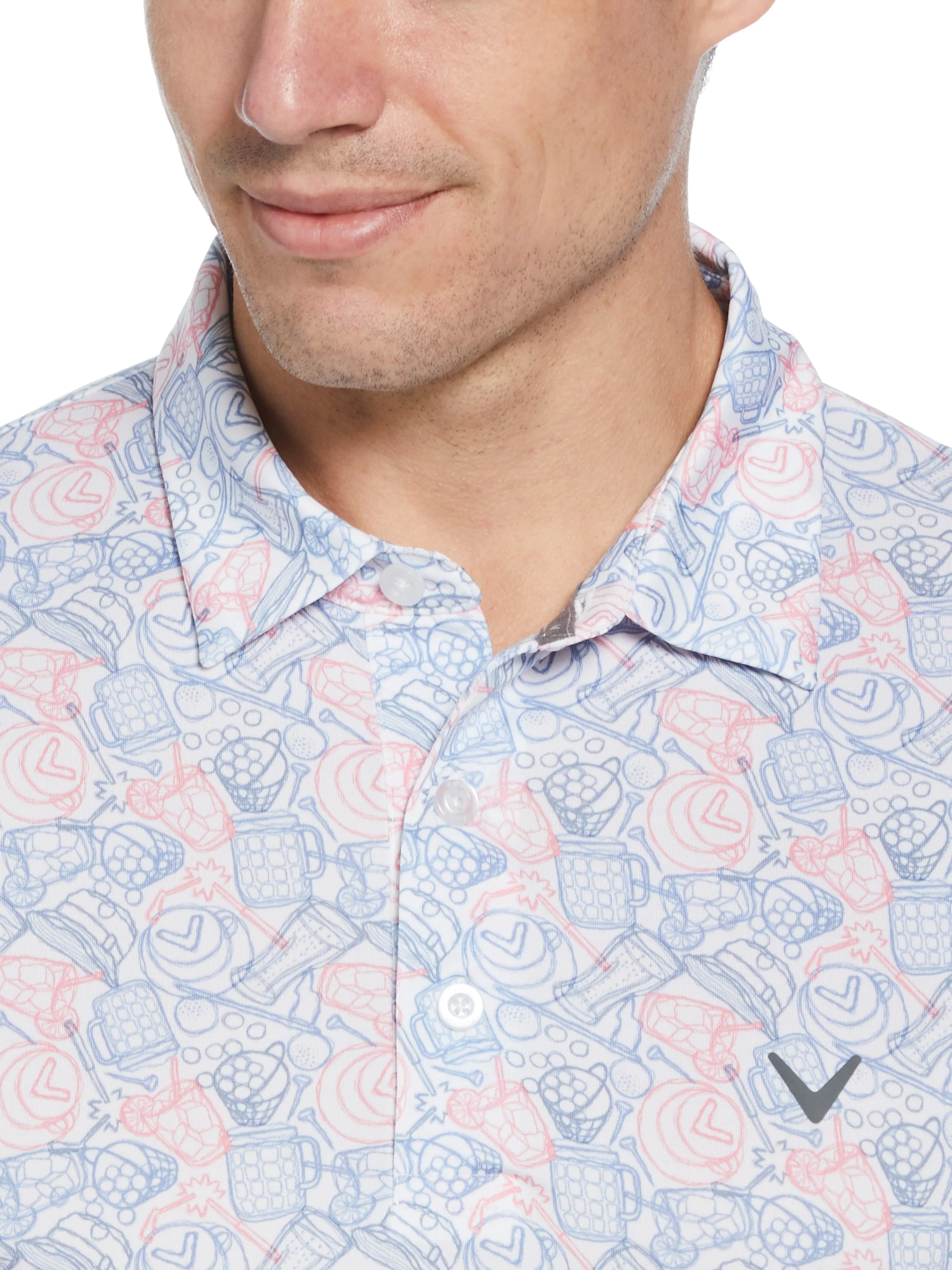 Mens Day On The Course Print Polo