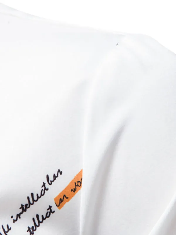 Men's Drapey Mathematical Formula Printed Long Sleeve Shirt
