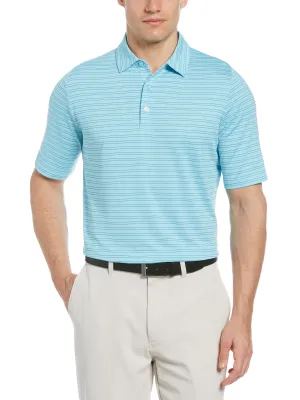 Mens Fine Line Ventilated Stripe Polo