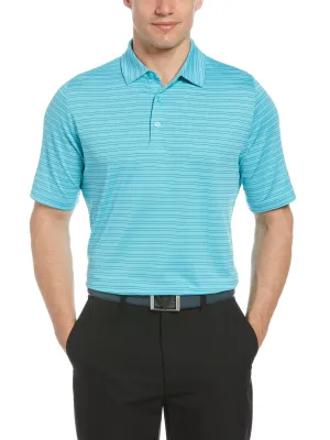 Mens Fine Line Ventilated Stripe Polo