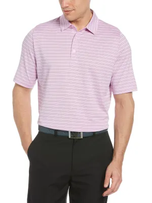 Mens Fine Line Ventilated Stripe Polo