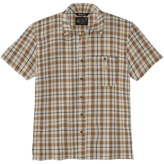 Men's Force Sun Defender Relaxed Fit Lightweight Short-Sleeve Plaid Shirt