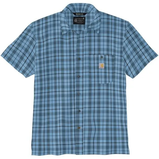 Men's Force Sun Defender Relaxed Fit Lightweight Short-Sleeve Plaid Shirt