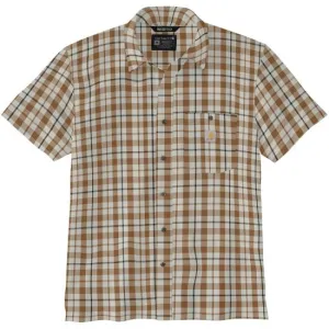 Men's Force Sun Defender Relaxed Fit Lightweight Short-Sleeve Plaid Shirt