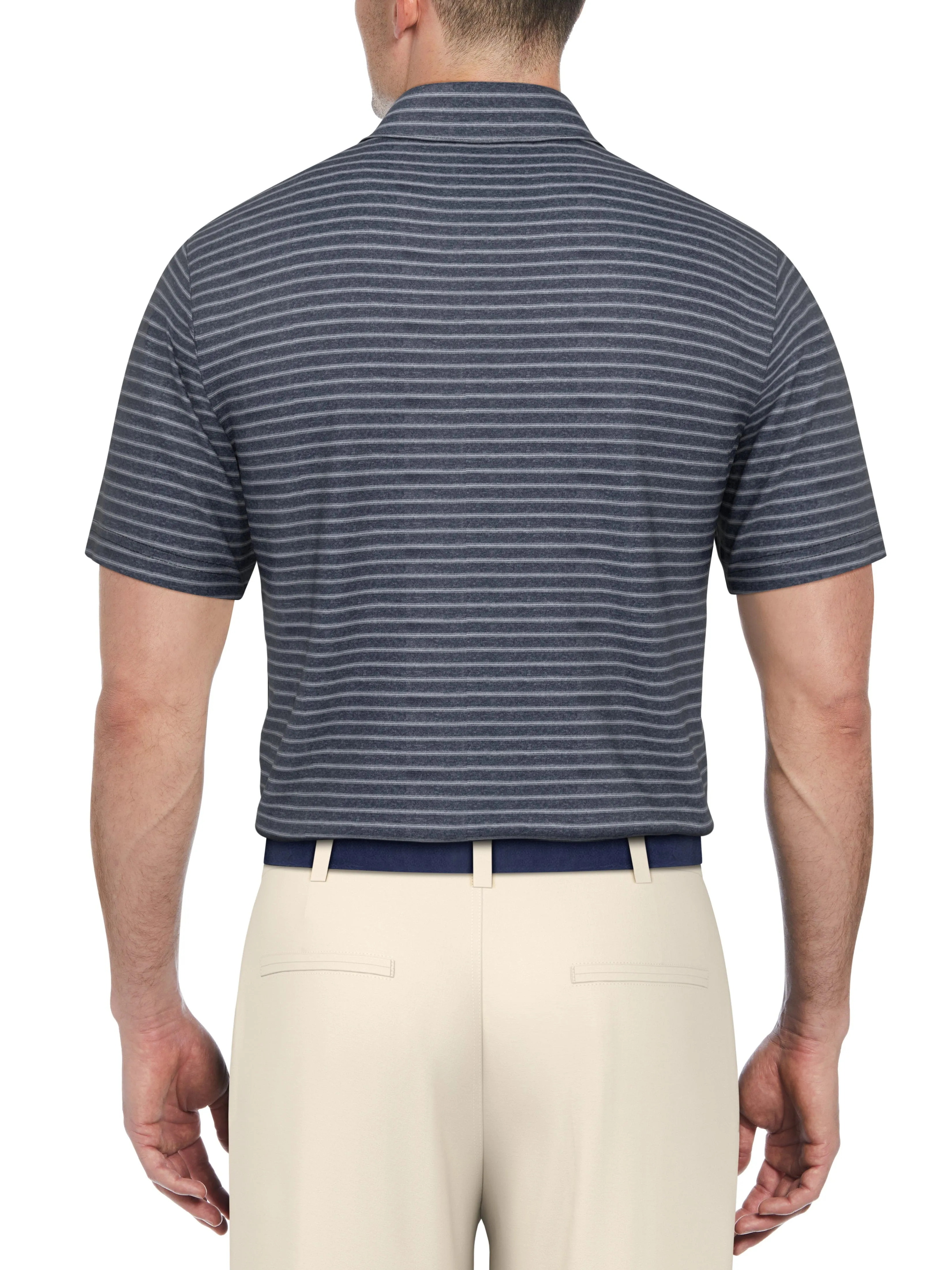 Men's Heather Feeder Stripe Golf Polo