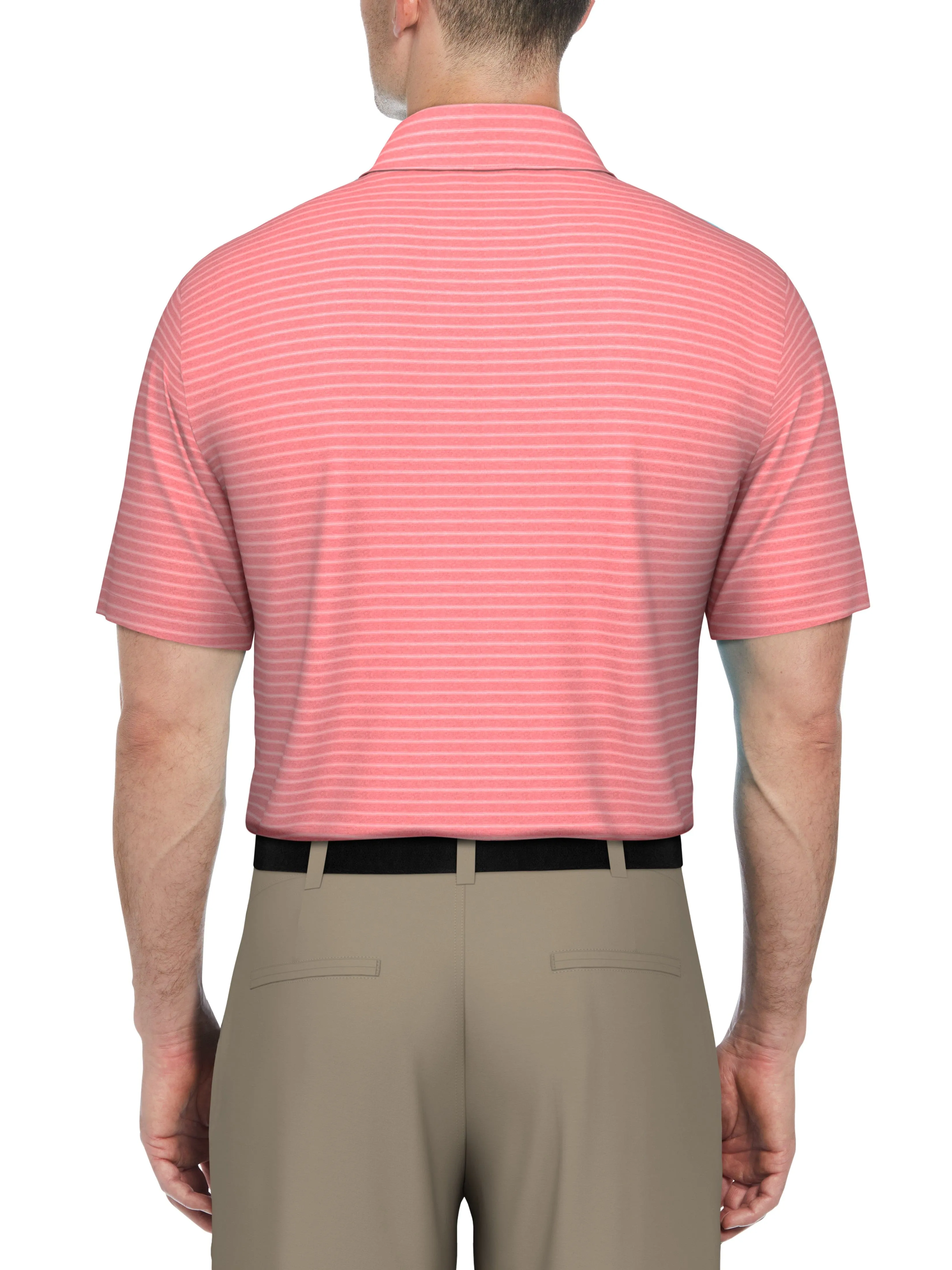 Men's Heather Feeder Stripe Golf Polo