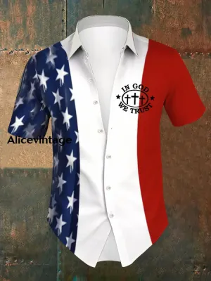 Men's In God We Trust Printed Casual Shirt