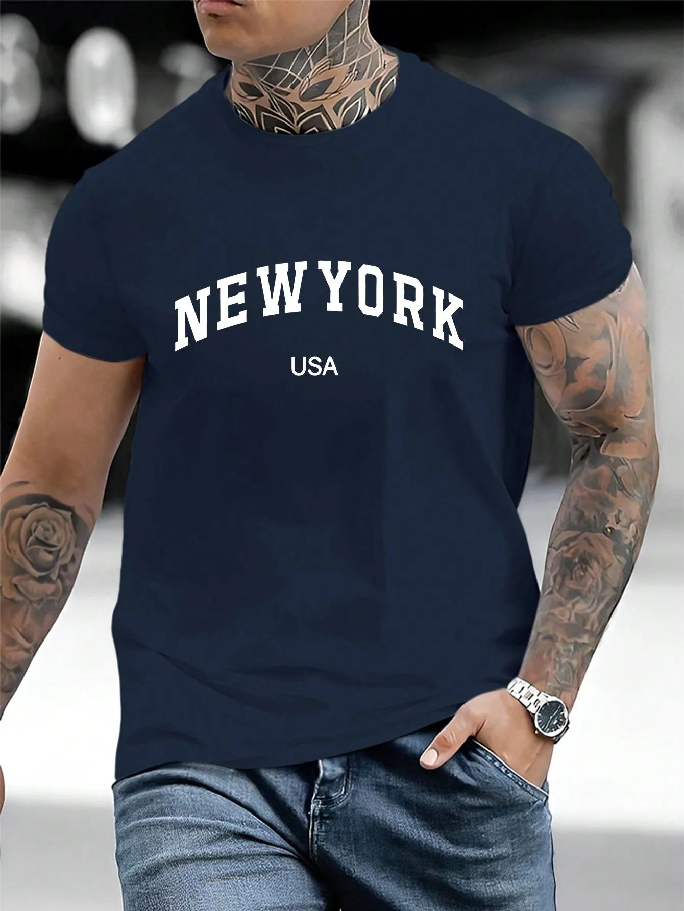 Men's Letter Print T-shirt
