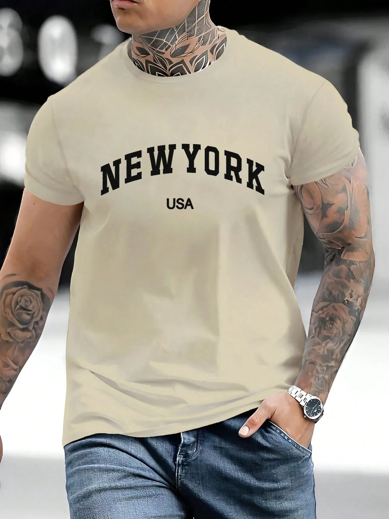 Men's Letter Print T-shirt