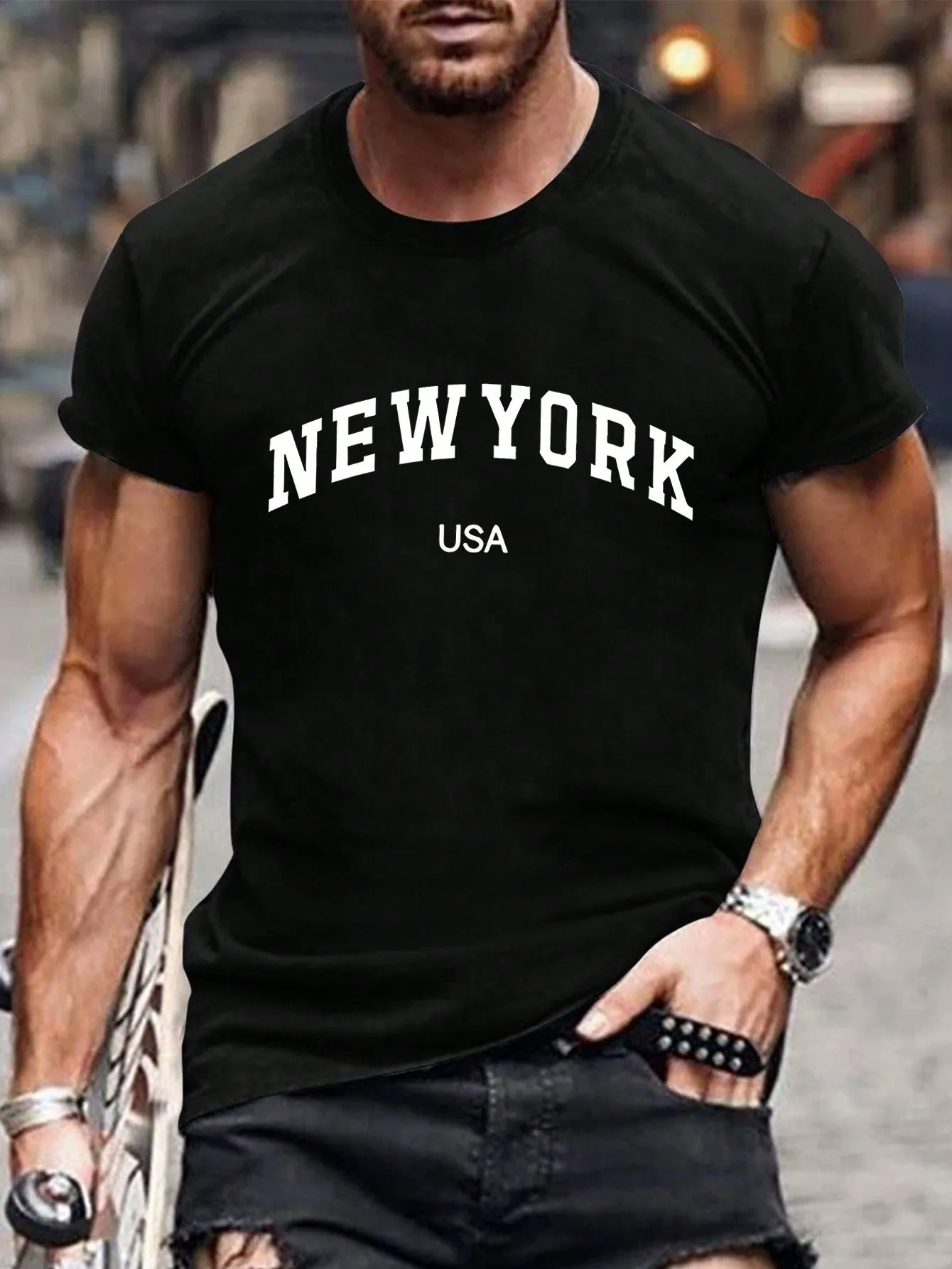Men's Letter Print T-shirt