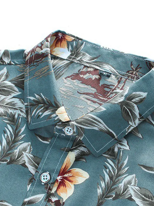 Men's Lily Print Long Sleeve Shirt