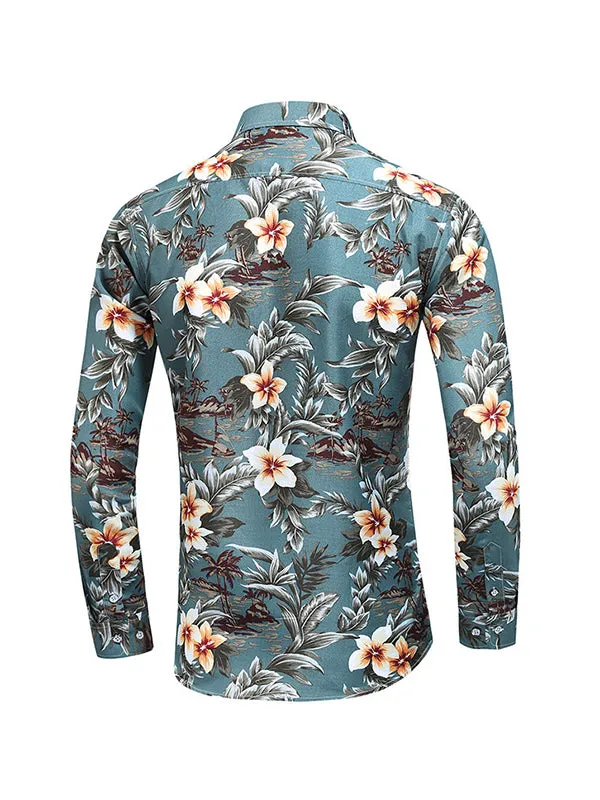 Men's Lily Print Long Sleeve Shirt