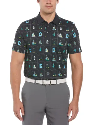 Men's Petes Flash Cards Print Short Sleeve Golf Polo Shirt
