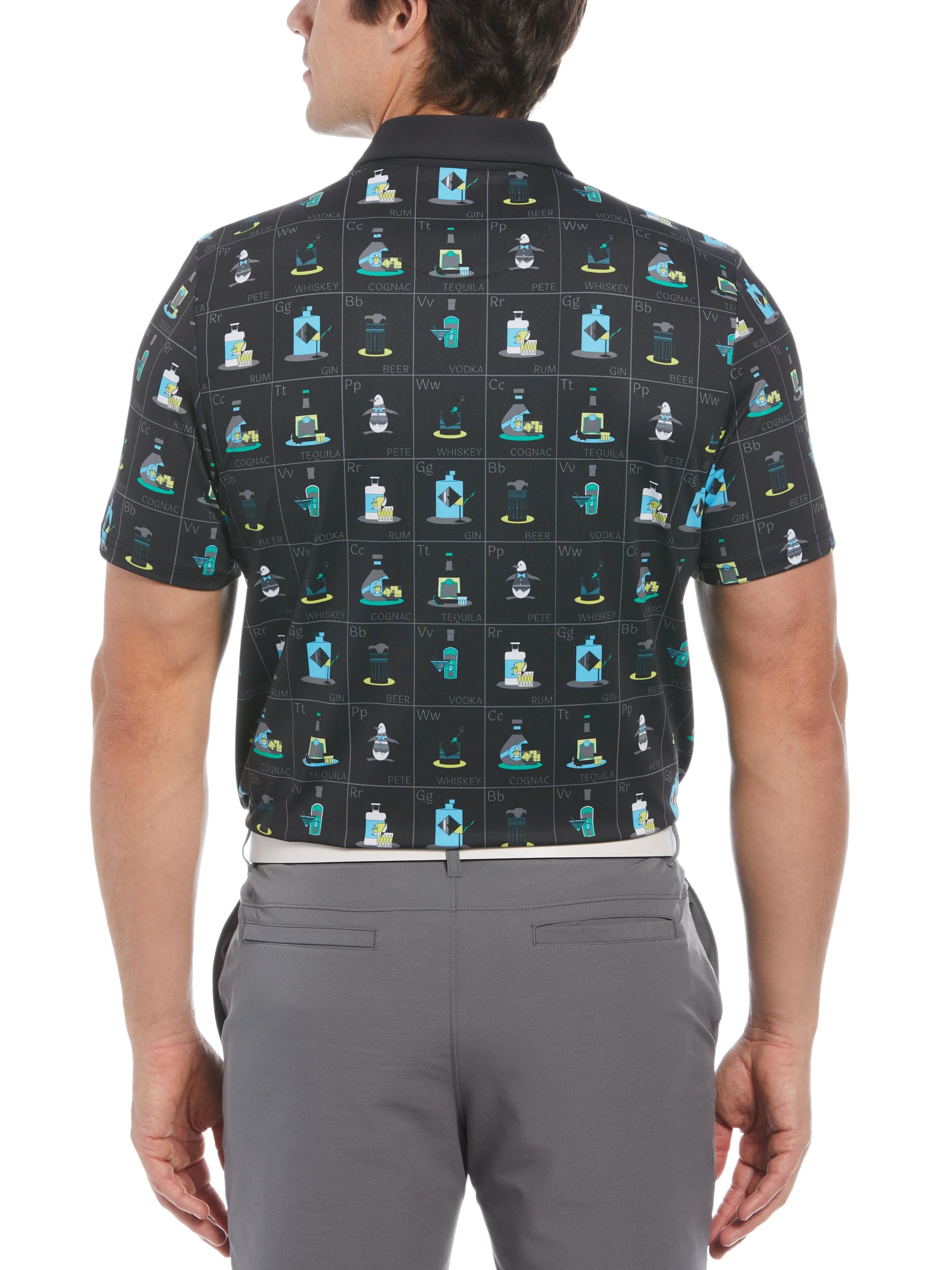 Men's Petes Flash Cards Print Short Sleeve Golf Polo Shirt