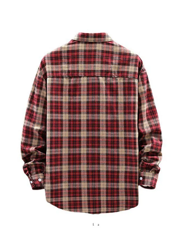Men's Plaid Print Long Sleeve Shirt